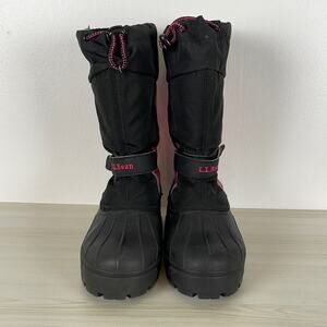 L.L. Bean Northwoods black pink girls all purpose winter boots Size 7